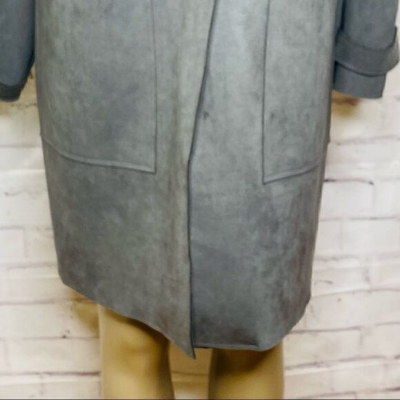Magashoni Grey Faux Leather button coat - Picture 9 of 14